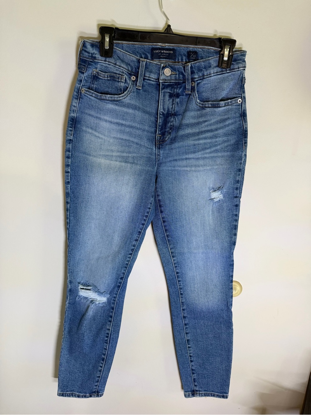 Lucky Brand Medium Blue Distressed Ankle Jeans